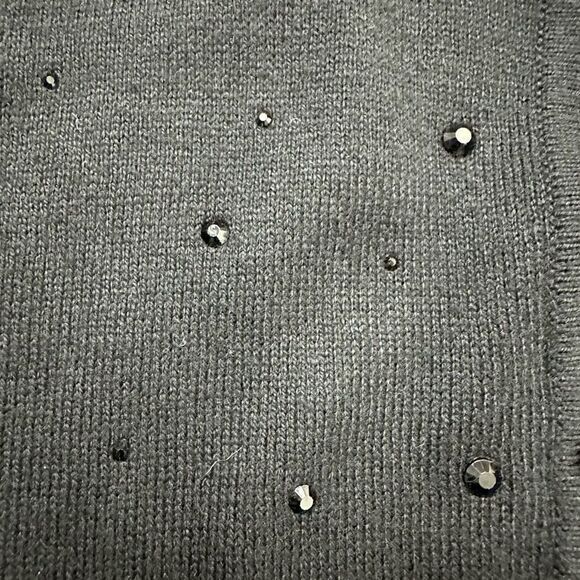 A New Day Women's XL Black Crystal Front Cardigan Sweater Glam Elevated Basic - Picture 4 of 10